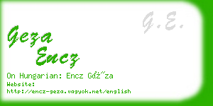 geza encz business card